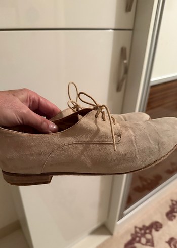 Bej Süet Kadın Klasik Ayakkabı - Görsel 3