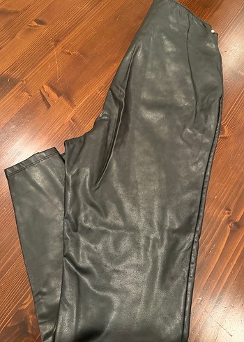 Siyah Deri Biker Kadın Pantolon - Görsel 2