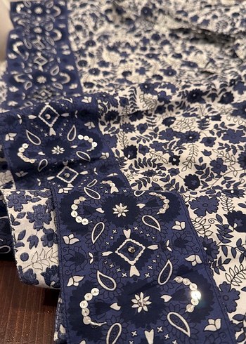 Dantel Detaylı Lacivert Bohem elbise - Görsel 3