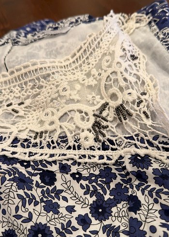 Dantel Detaylı Lacivert Bohem elbise - Görsel 5