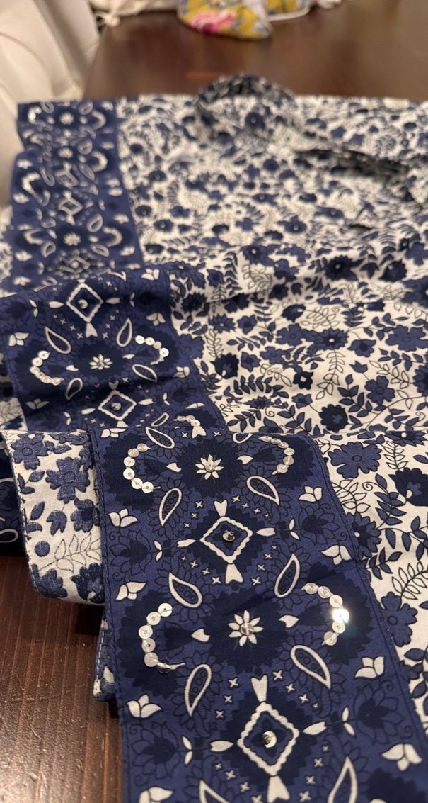 Dantel Detaylı Lacivert Bohem elbise - Görsel 3