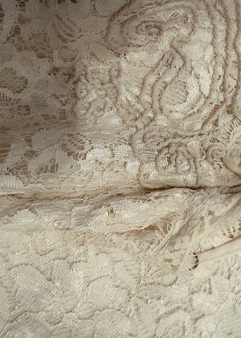 Dantel İşlemeli Midi Straplez Elbise - Görsel 4