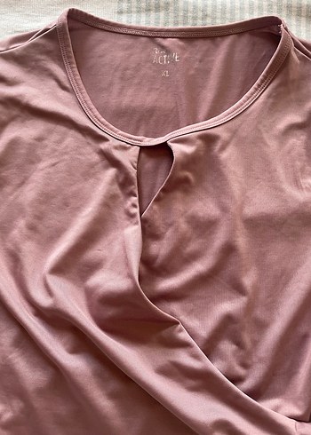 Gül kurusıV Yaka Uzun Kollu  Bluzu - Görsel 4