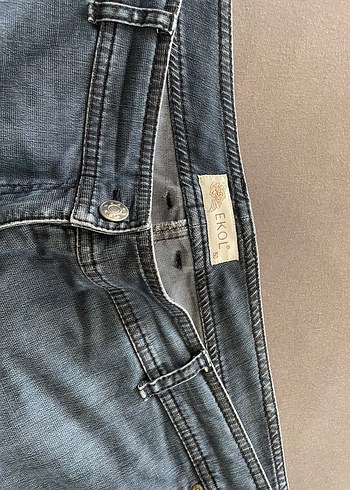 50 Beden gri Renk Mavi Kadın Denim Pantolon