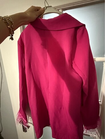 40 Beden pembe Renk Blazer tüylü ceket