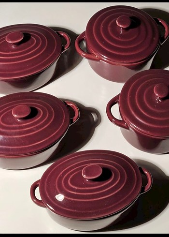 Beden Madame Coco Bordo Emaye Mini Tencere Seti