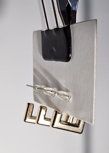 Beden altın Renk Geometrik Gold Set Küpe