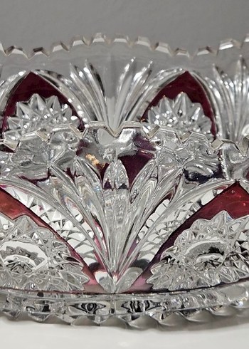 Beden Antika Bordo Detaylı Kesme Kristal Meyvelik