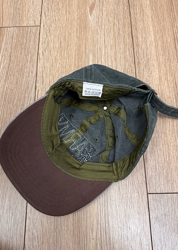 Gri Denim Kadın ARMY Şapka, Tokalı, Grunge Tarzı - Görsel 2