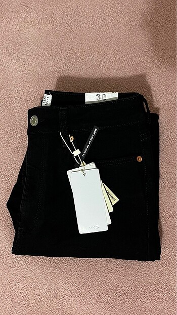 38 Beden siyah Renk Mango-Siyah Yüksek Bel Skinny Jean