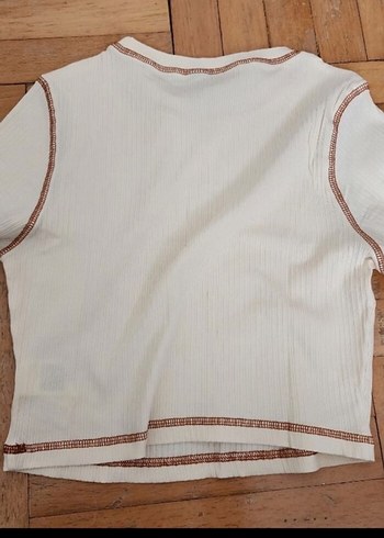 Kedili Baskılı Kahverengi Kısa Kollu Tişört - Görsel 3