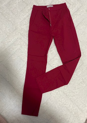 Bordo Midi Kadın Kumaş Pantolon