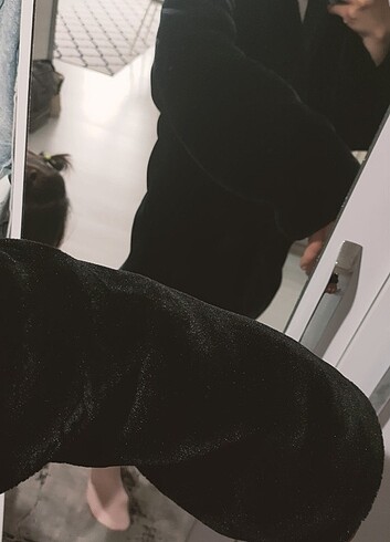 Bershka Kürk kaban siyah
