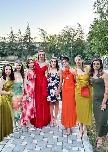 34 Beden yeşil Pilili Abiye Elbise