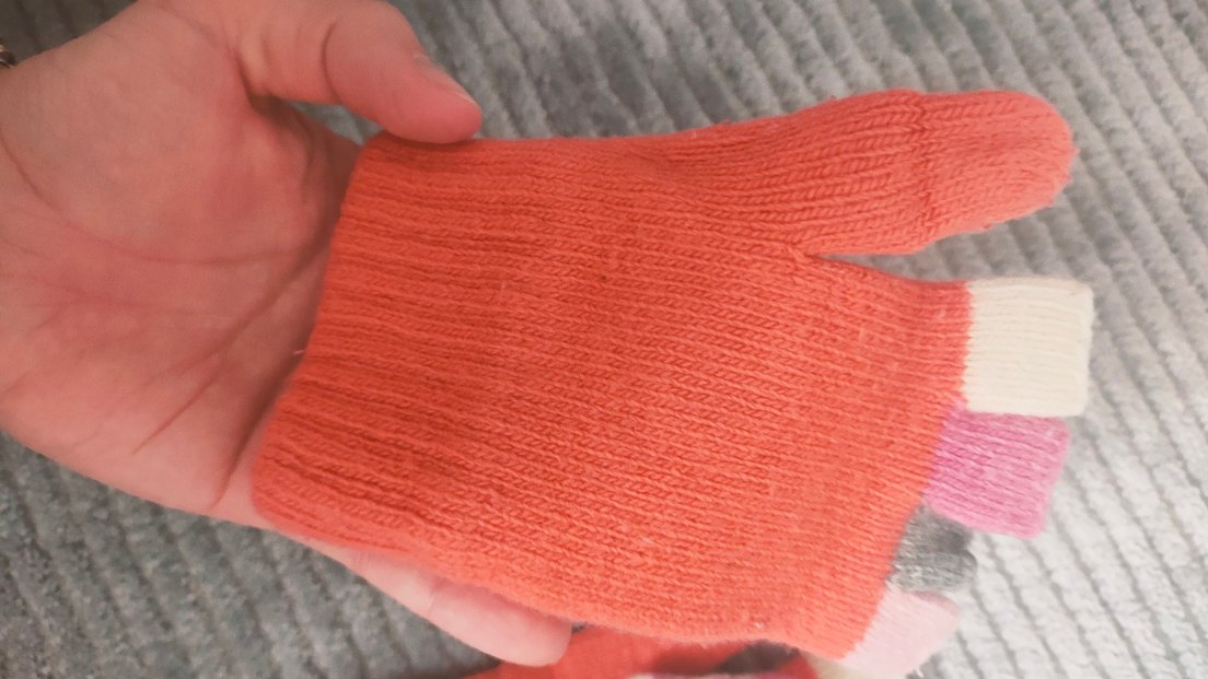 Renkli Kız Örgü Eldiven - Görsel 4