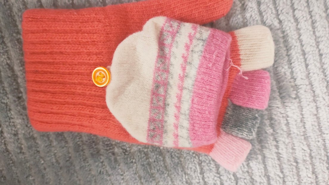 Renkli Kız Örgü Eldiven - Görsel 3