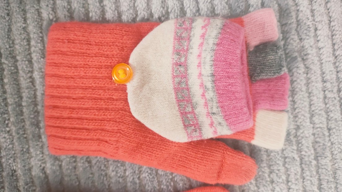 Renkli Kız Örgü Eldiven - Görsel 2