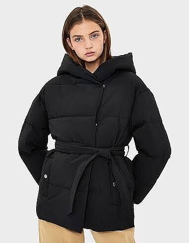 bershka kemerli şişme mont