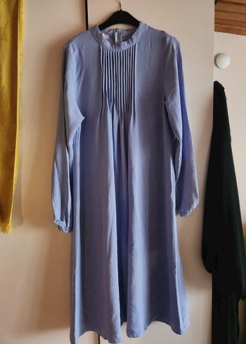 Zara Bebe Mavusi Pileli Uzun Elbise Tunik