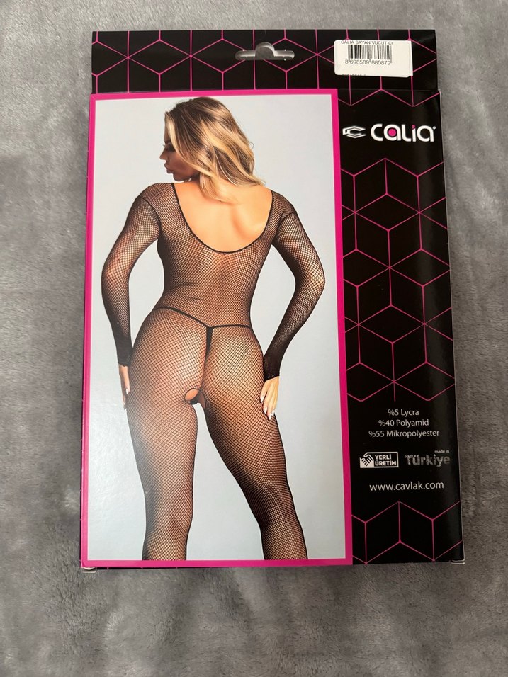 Siyah File Kadın Vücut Çorabı - Görsel 2