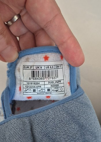 27 Beden mavi Renk Mavi Erkek Çocuk Sıcak Terlik