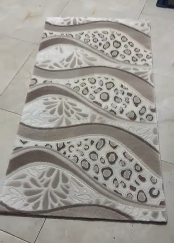 Soyut desenli gri beyaz halı - Görsel 3