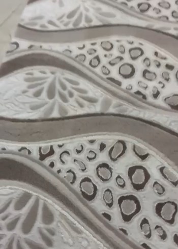 Soyut desenli gri beyaz halı - Görsel 4