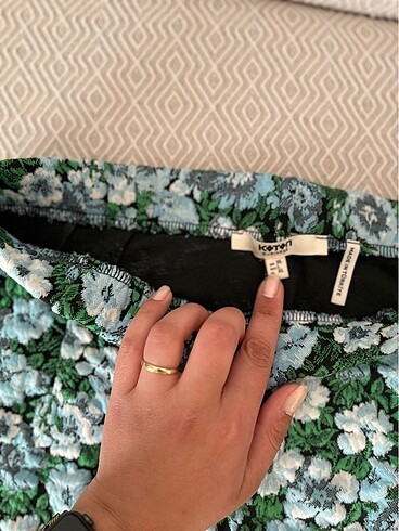 Etek çiçekli yeşil turkuaz - Görsel 4