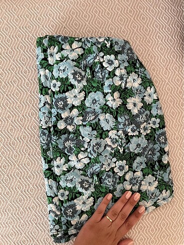 Etek çiçekli yeşil turkuaz - Görsel 5