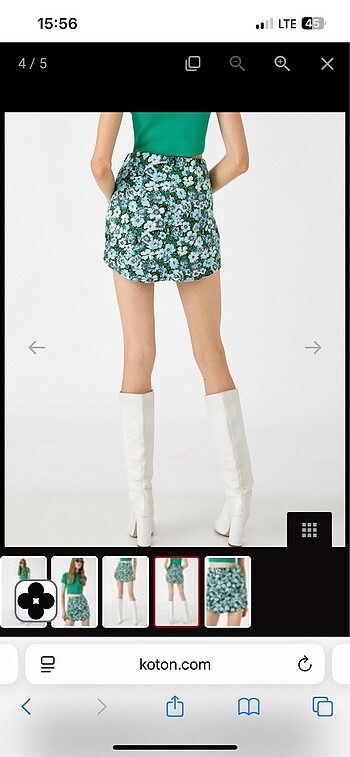 Etek çiçekli yeşil turkuaz - Görsel 7