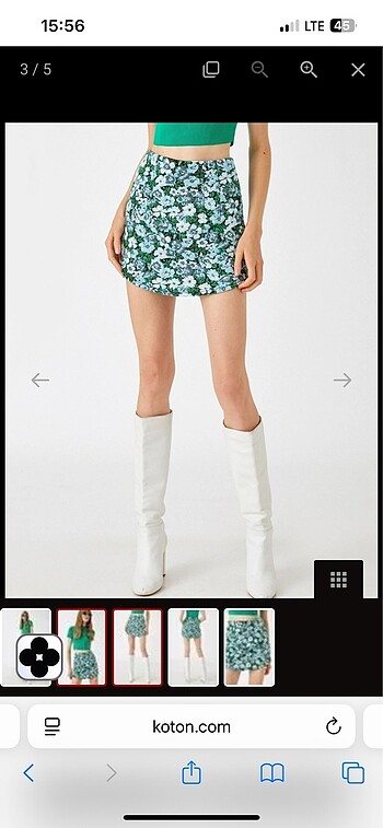 Etek çiçekli yeşil turkuaz - Görsel 8