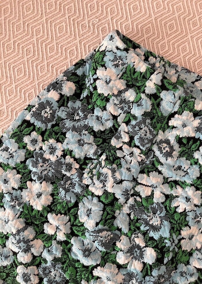 Etek çiçekli yeşil turkuaz - Görsel 3