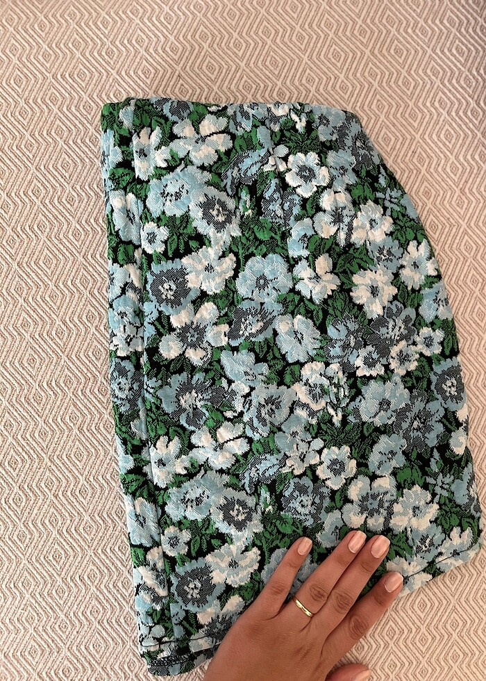 Etek çiçekli yeşil turkuaz - Görsel 5