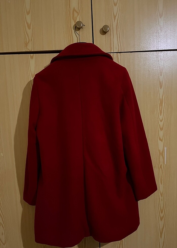 Kırmızı Defacto Kaşe Kaban - Görsel 2