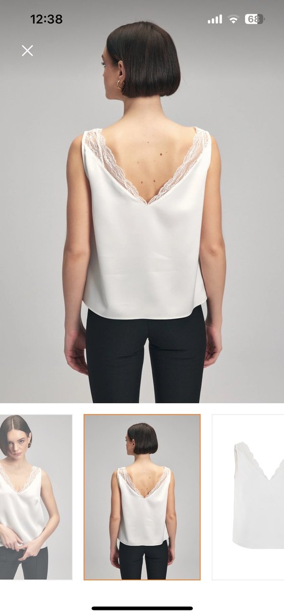 Dantel Detaylı Beyaz V Yaka Kadın Bluz - Görsel 2