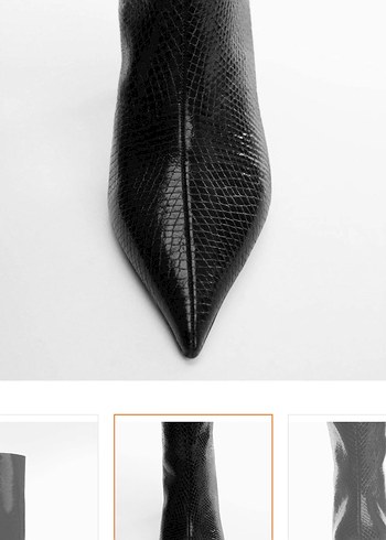 Kadın Siyah Stiletto Yılan Desenli Çizme - Görsel 4