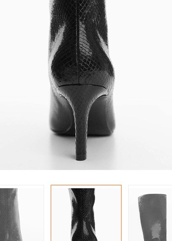 Kadın Siyah Stiletto Yılan Desenli Çizme - Görsel 3