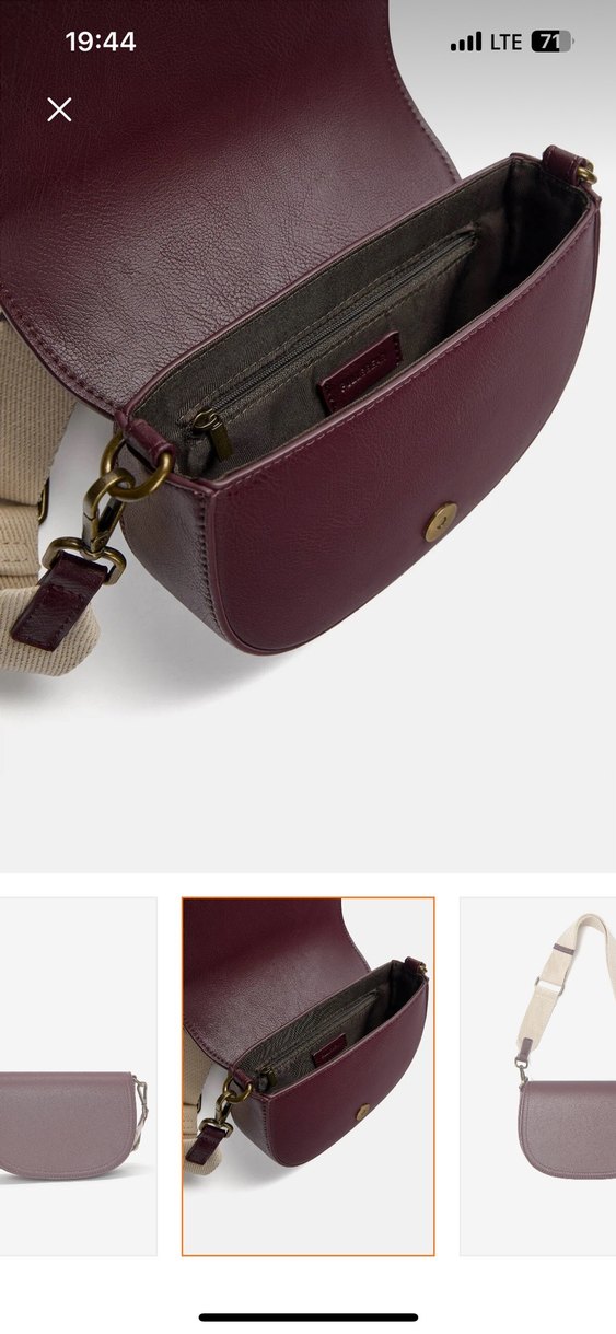 Bordo Deri Görünümlü Kadın Çapraz Çanta - Görsel 2