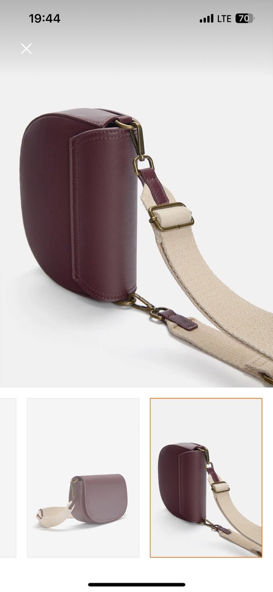 Bordo Deri Görünümlü Kadın Çapraz Çanta - Görsel 3