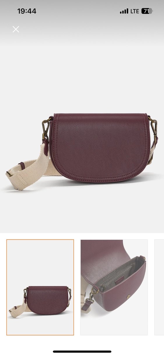 Bordo Deri Görünümlü Kadın Çapraz Çanta - Görsel 5