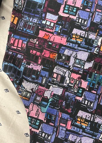 Renkli Baskılı Hemşire forma üstü V Yakalı - Görsel 3