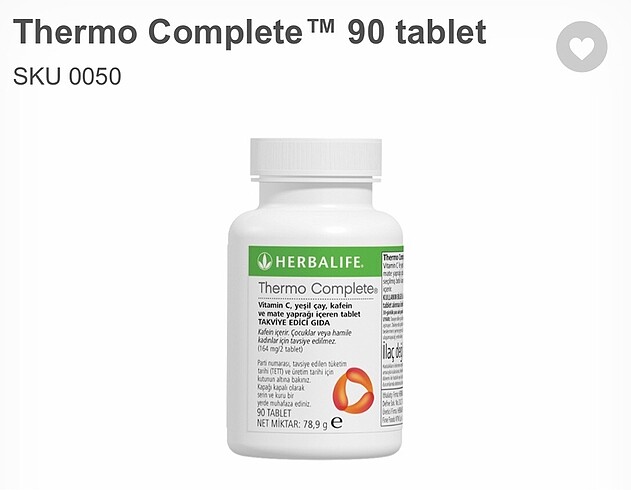 Thermo yağ yakıcı tablet