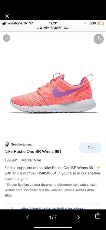 Nike Roshe one br wmns 661 ayakkabı