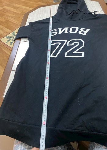 Zara Siyah Kapüşonlu uzun Kollu Baskılı sweat