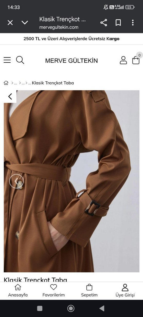 Taba Uzun Klasik Trençkot - Görsel 2