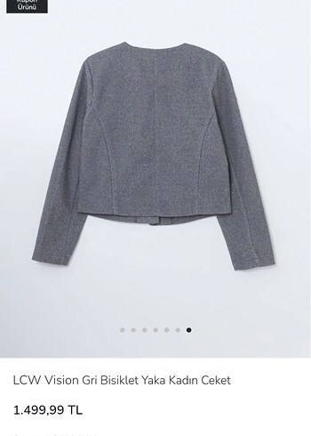 LCW Vision Gri Düğmeli Kadın Ceket - Görsel 7