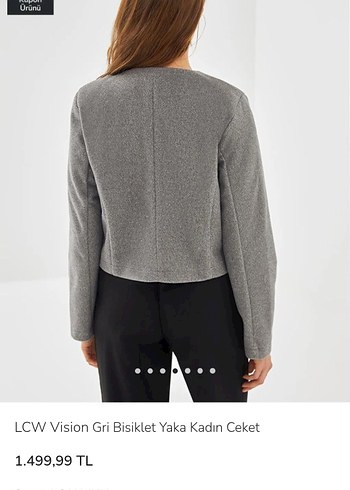 LCW Vision Gri Düğmeli Kadın Ceket - Görsel 4