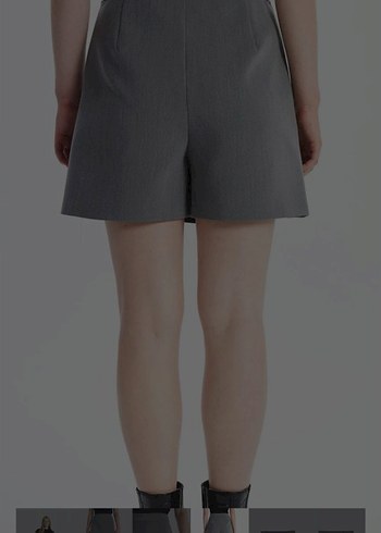 Gri Mini Etek Kadın Ofis Şıklığı - Görsel 4