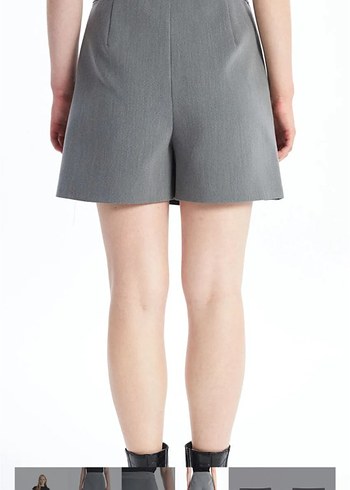 Gri Mini Etek Kadın Ofis Şıklığı - Görsel 5