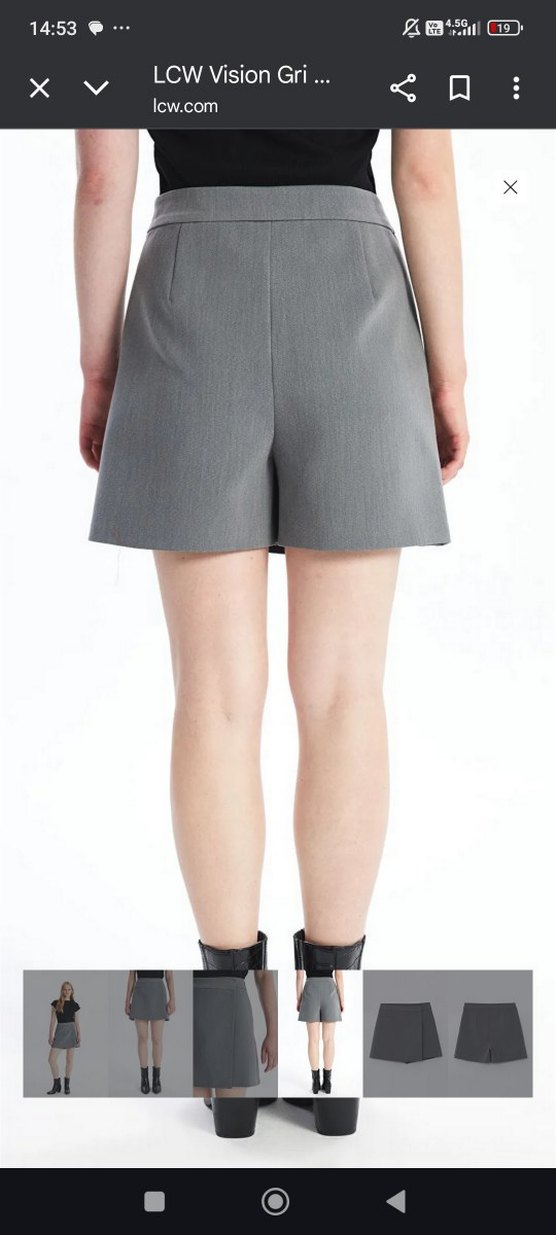 Gri Mini Etek Kadın Ofis Şıklığı - Görsel 5